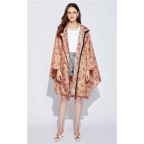 Rain Poncho for Women Adults Unisex Hooded Zipper Raincoat Waterproof Reusable - Picture 3 of 7